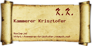 Kammerer Krisztofer névjegykártya